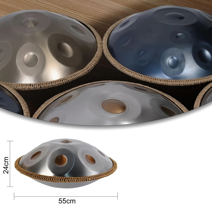 Handpan argenté 10 notes Kurd en ré mineur 440 Hz