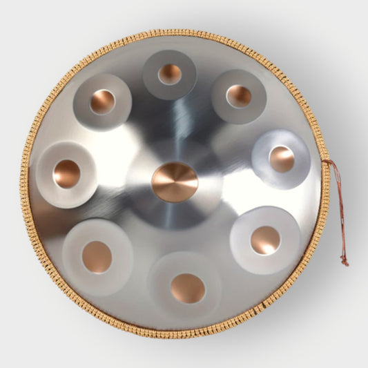 Handpan argenté 9 notes Kurd en ré mineur 440 Hz