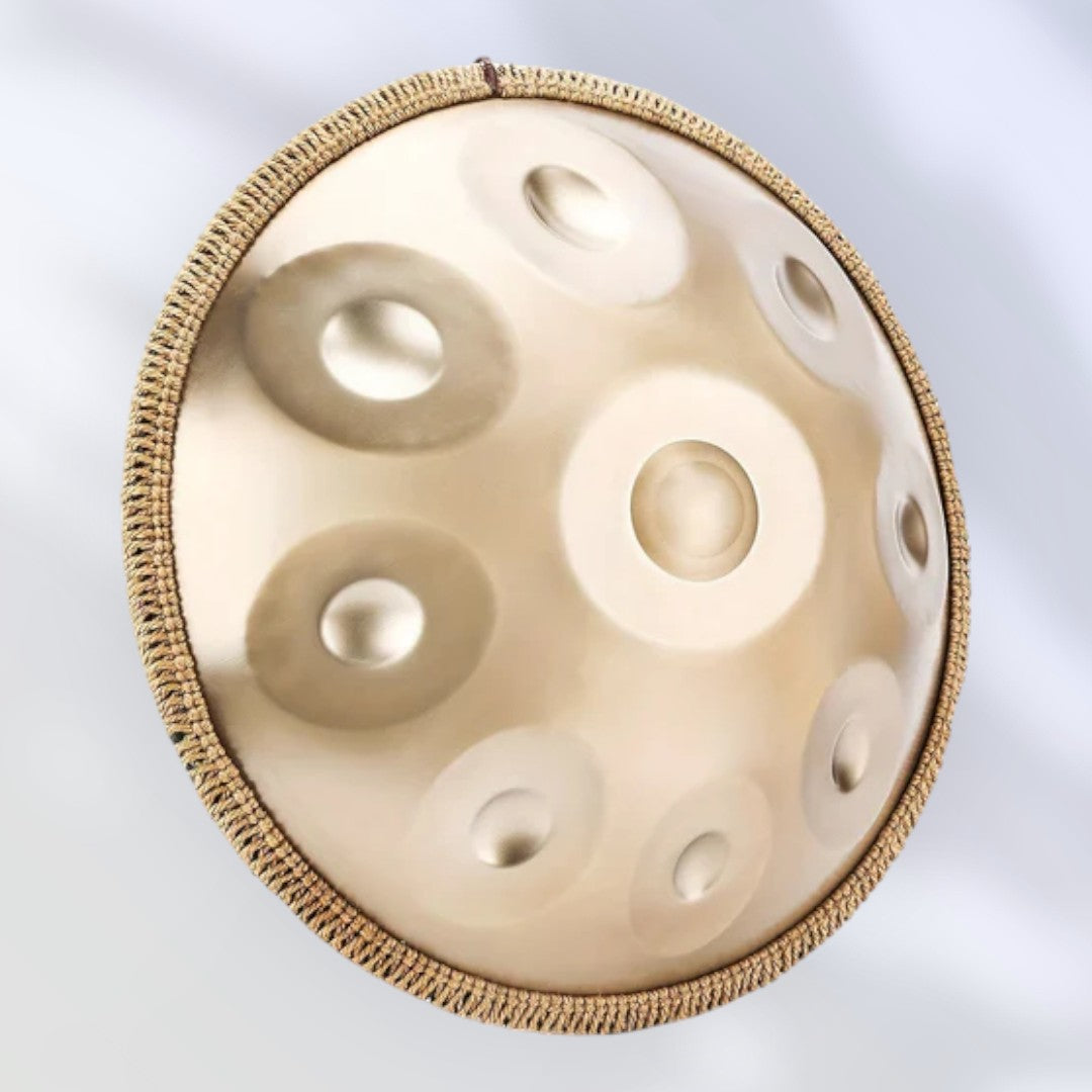 Handpan doré 9 notes en ré majeur 440 Hz