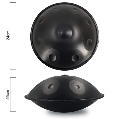 Handpan noir 9 notes en ré mineur 440 Hz