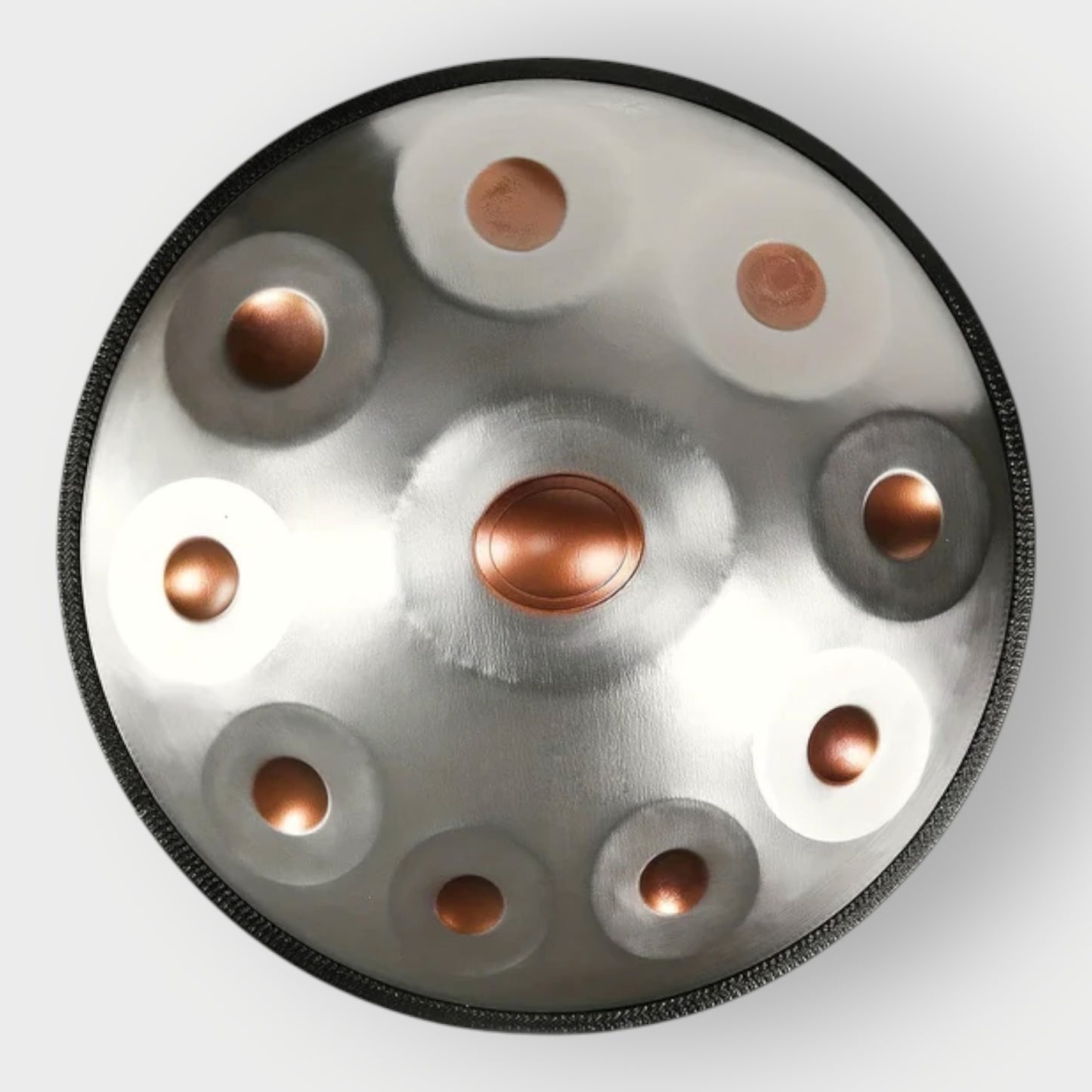 Handpan argenté 10 notes Kurd en ré mineur 440 Hz