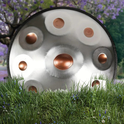 Handpan argenté 10 notes Kurd en ré mineur 440 Hz