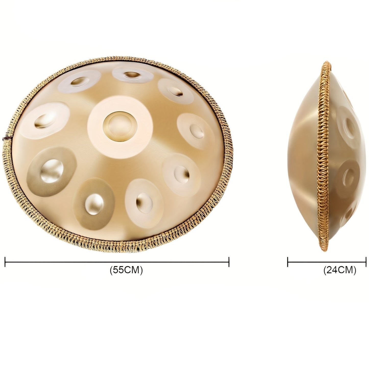 Handpan doré 10 notes Kurd en ré mineur 440 Hz