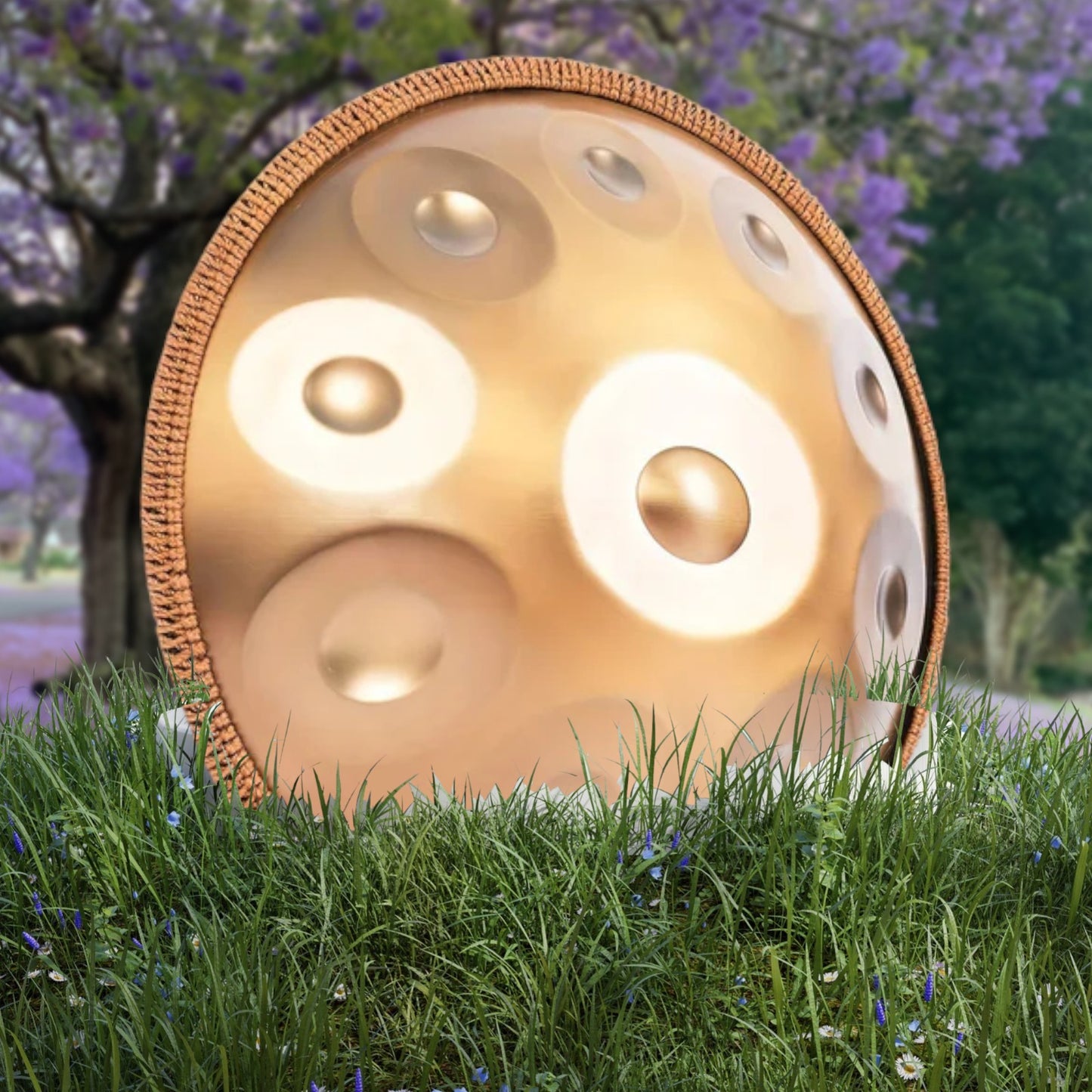 Handpan 10 notes acier Kurd  en ré mineur 440 Hz